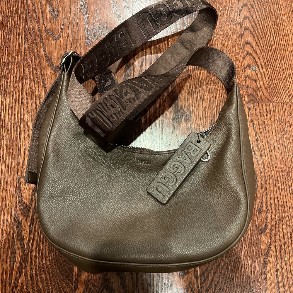 Baggu Brown Leather Shoulder Bag